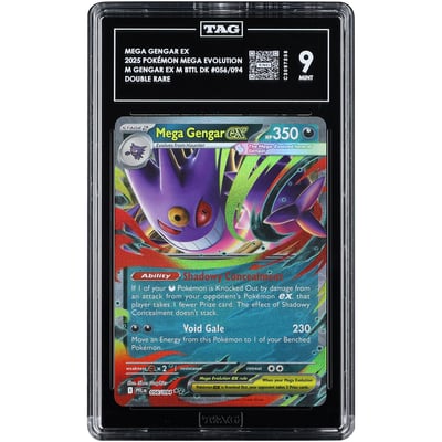 Mega Gengar ex 2025 Pokemon Phantasmal Flames Double Rare #56 TAG Authenticated 9 Card