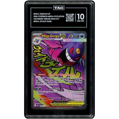 Mega Gengar ex 2026 Pokemon Ascended Heroes Mega Attack Rare #269 TAG Authenticated 10 Card