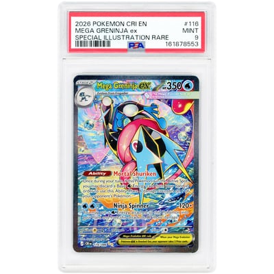 Mega Greninja ex 2026 Pokemon Chaos Rising Special Illustration Rare #116 PSA Authenticated 9 Card