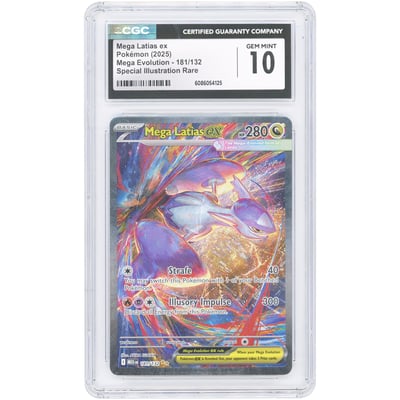 Mega Latias ex 2025 Pokemon Mega Evolution Special Illustration Rare #181 CGC Authenticated 10 Card