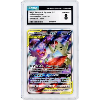 Mega Sableye & Tyranitar GX 2019 Pokemon Unified Minds Alternate Art #226 CGC Authenticated 8 Card