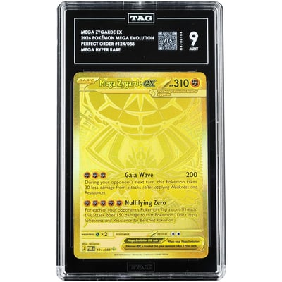 Mega Zygarde ex 2026 Pokemon Perfect Order Mega Hyper Rare #124 TAG Authenticated 9 Card