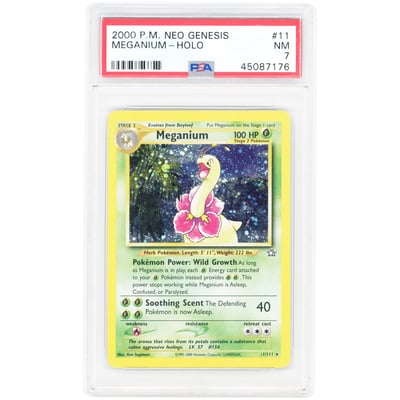 Meganium 2000 Pokemon Neo Genesis Holo Rare #11 PSA Authenticated 7 Card