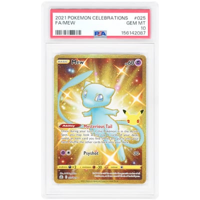 Mew 2021 Pokemon Celebrations Secret Rare #25 PSA Authenticated 10 Card