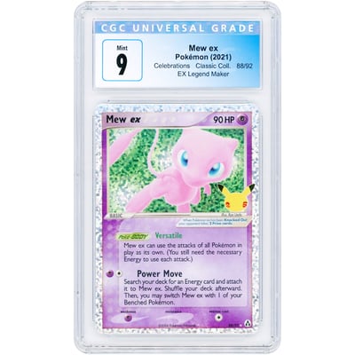 Mew ex 2021 Pokemon Celebrations Classic Collection #88 CGC Authenticated 9 Card
