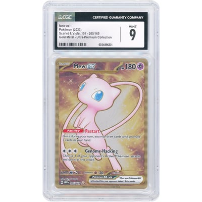 Mew ex 2023 Pokemon 151 Gold Metal Card Promo #205 CGC Authenticated 9 Card
