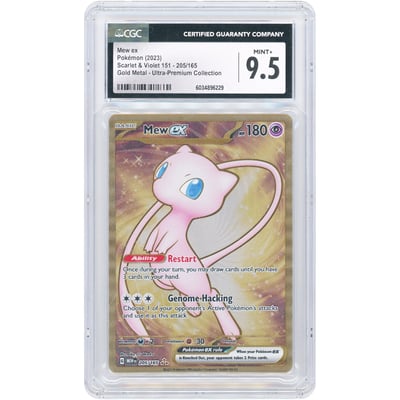 Mew ex 2023 Pokemon 151 Gold Metal Card Promo #205 CGC Authenticated 9.5 Card