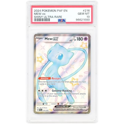 Mew ex 2024 Pokemon Paldean Fates Shiny Ultra Rare #216 PSA Authenticated 10 Card