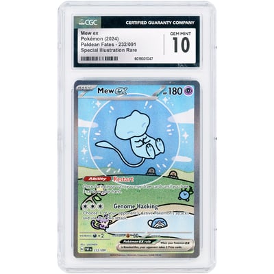 Mew ex 2024 Pokemon Paldean Fates Special Illustration Rare #232 CGC Authenticated 10 Card