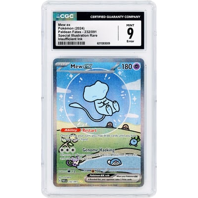 Mew ex 2024 Pokemon Paldean Fates Special Illustration Rare #232 CGC Authenticated 9 Card