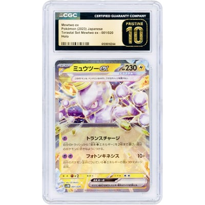 Mewtwo ex 2023 Pokemon Terastal Starter Set Japanese #1 CGC Authenticated Pristine 10 Card
