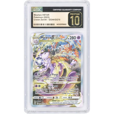 Mewtwo VSTAR 2023 Pokemon Crown Zenith Galarian Gallery #GG44 CGC Authenticated Pristine 10 Card