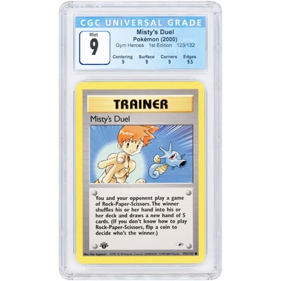 Misty's Duel 2000 Pokemon Gym Heroes 1st Edition Common #123 CGC Authenticated 9 Card