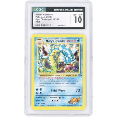 Misty's Gyarados 2000 Pokemon Gym Challenge Holo Rare #13 CGC Authenticated 10 Card