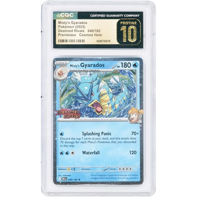 Misty's Gyarados 2025 Pokemon Prerelease Stamped Promo #49 CGC Authenticated Pristine 10 Card