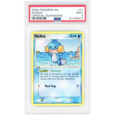 Mudkip 2006 Pokemon EX Crystal Guardians Common #57 PSA Authenticated 9 Card