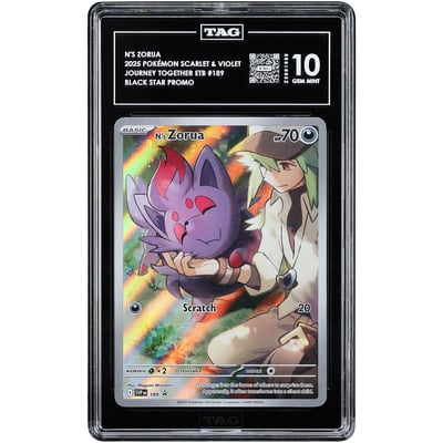 N's Zorua 2025 Pokemon Scarlet & Violet Promo #189 TAG Authenticated 10 Card