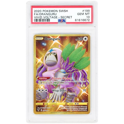 Oranguru 2020 Pokemon Vivid Voltage Secret Rare #199 PSA Authenticated 10 Card