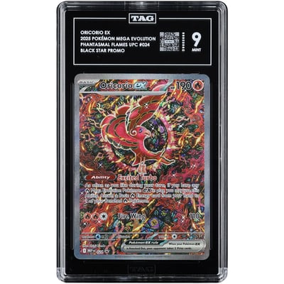 Oricorio ex 2025 Pokemon Mega Evolution Promo #24 TAG Authenticated 9 Card