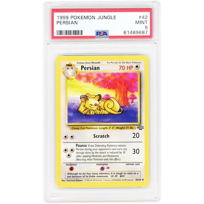 Persian 1999 Pokemon Jungle Uncommon #42 PSA Authenticated 9 Card