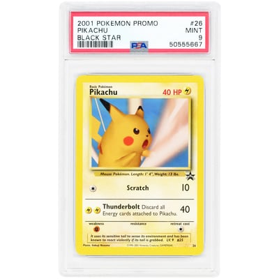 Pikachu 2001 Pokemon WoTC Black Star Promo #26 PSA Authenticated 9 Card