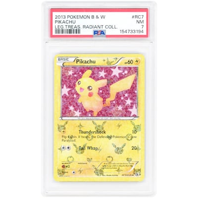 Pikachu 2013 Pokemon Legendary Treasures Uncommon #RC7 PSA Authenticated 7 Card