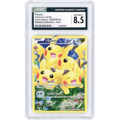 Pikachu 2016 Pokemon Generations Radiant Collection Holo #RC29 CGC Authenticated 8.5 Card