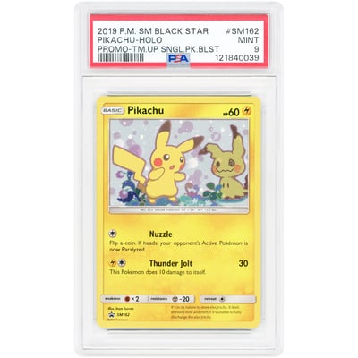 Pikachu 2019 Pokemon Sun & Moon Promo #SM162 PSA Authenticated 9 Card