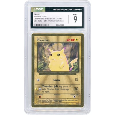 Pikachu 2021 Pokemon Celebrations Metal Promo #58 CGC Authenticated 9 Card