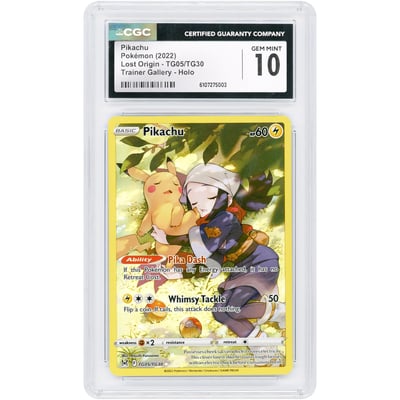 Pikachu 2022 Pokemon Lost Origin Trainer Gallery #TG05 CGC Authenticated 10 Card