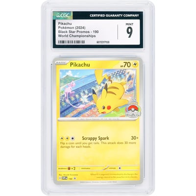 Pikachu 2024 Pokemon Scarlet & Violet World Championships #190 CGC Authenticated 9 Card