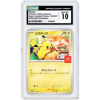 Pikachu 2025 Pokemon McDonald's Promo #20 CGC Authenticated 10 Card