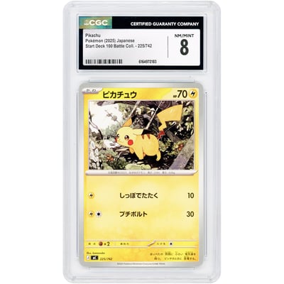Pikachu 2025 Pokemon Start Deck 100 Battle Collection Japanese #225 CGC Authenticated 8 Card