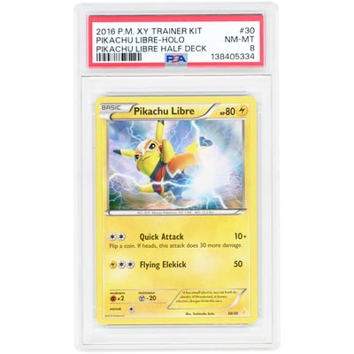 Pikachu Libre 2016 Pokemon XY Trainer Kit: Pikachu Libre Half Deck Holo #30 PSA Authenticated 8 Card