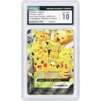 Pikachu V-Union 2021 Pokemon Sword & Shield Celebrations Promo #SWSH141 CGC Authenticated 10 Card