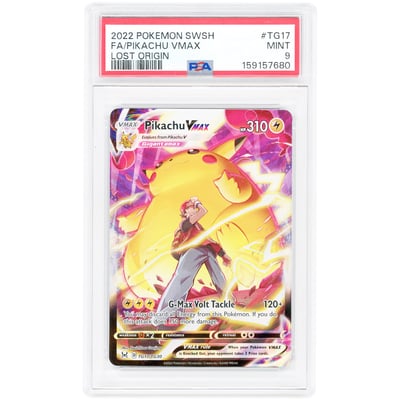Pikachu VMAX 2022 Pokemon Lost Origin Trainer Gallery Ultra Rare #TG17 PSA Authenticated 9 Card