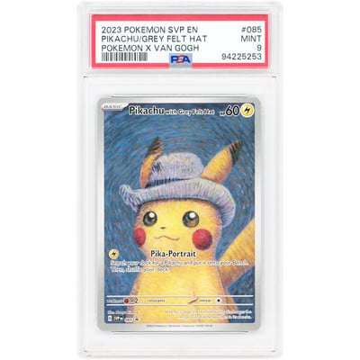Pikachu with Grey Felt Hat 2023 Pokemon Scarlet & Violet Van Gogh Promo #85 PSA Authenticated 9 Card