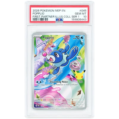 Popplio 2026 Pokemon Mega Evolution Promo #45 PSA Authenticated 10 Card