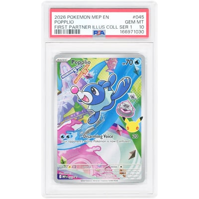 Popplio 2026 Pokemon Mega Evolution Promo #45 PSA Authenticated 10 Card