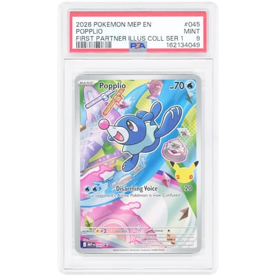 Popplio 2026 Pokemon Mega Evolution Promo #45 PSA Authenticated 9 Card