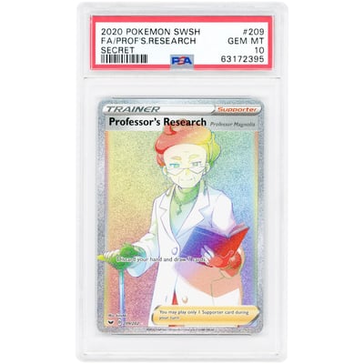 Professor's Research 2020 Pokemon Sword & Shield Base Set Secret Rare #209 PSA Authenticated 10 Card