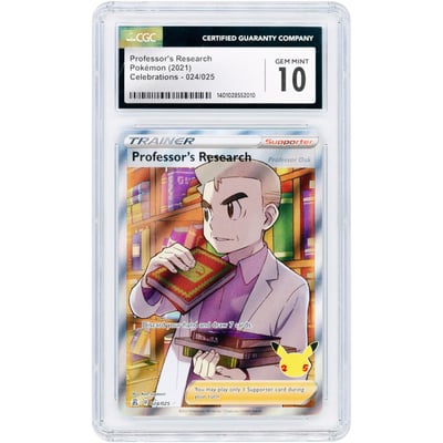 Professor's Research 2021 Pokemon Celebrations Ultra Rare #24 CGC Authenticated 10 Card