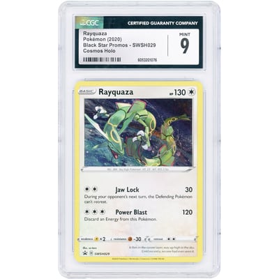 Rayquaza 2020 Pokemon Pixel Cosmos Holo Promo #SWSH029 CGC Authenticated 9 Card