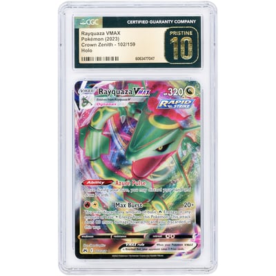 Rayquaza VMAX 2023 Pokemon Crown Zenith Ultra Rare #102 CGC Authenticated Pristine 10 Card