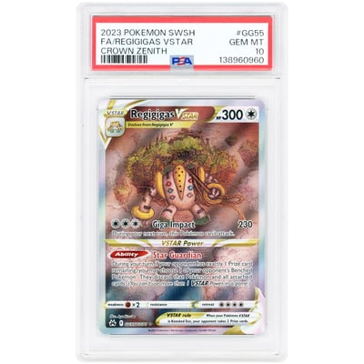 Regigigas VSTAR 2023 Pokemon Crown Zenith Galarian Gallery #GG55/GG70 PSA Authenticated 10 Card