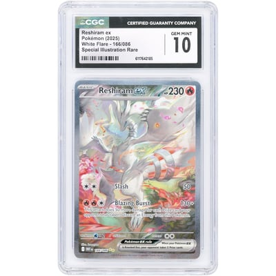 Reshiram ex 2025 Pokemon White Flare Special Illustration Rare #166 CGC Authenticated 10 Card