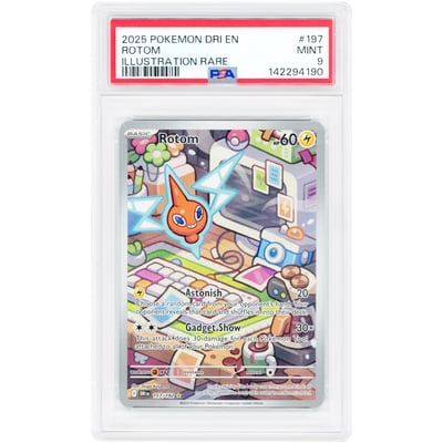 Rotom 2025 Pokemon Destined Rivals Illustration Rare #197 PSA Authenticated 9 Card