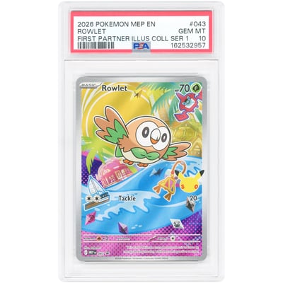 Rowlet 2026 Pokemon Mega Evolution Promo #43 PSA Authenticated 10 Card