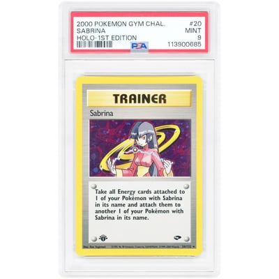 Sabrina 2000 Pokemon Gym Challenge 1st Edition Holo Rare #20 PSA Authenticated 9 Card