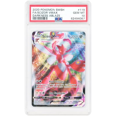 Scizor VMAX 2020 Pokemon Darkness Ablaze Ultra Rare #119 PSA Authenticated 10 Card